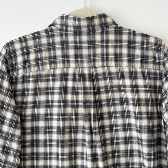 3/$20🌻J Crew 100% Cotton Gray Plaid Flannel Tunic Top - Picture 9 of 16